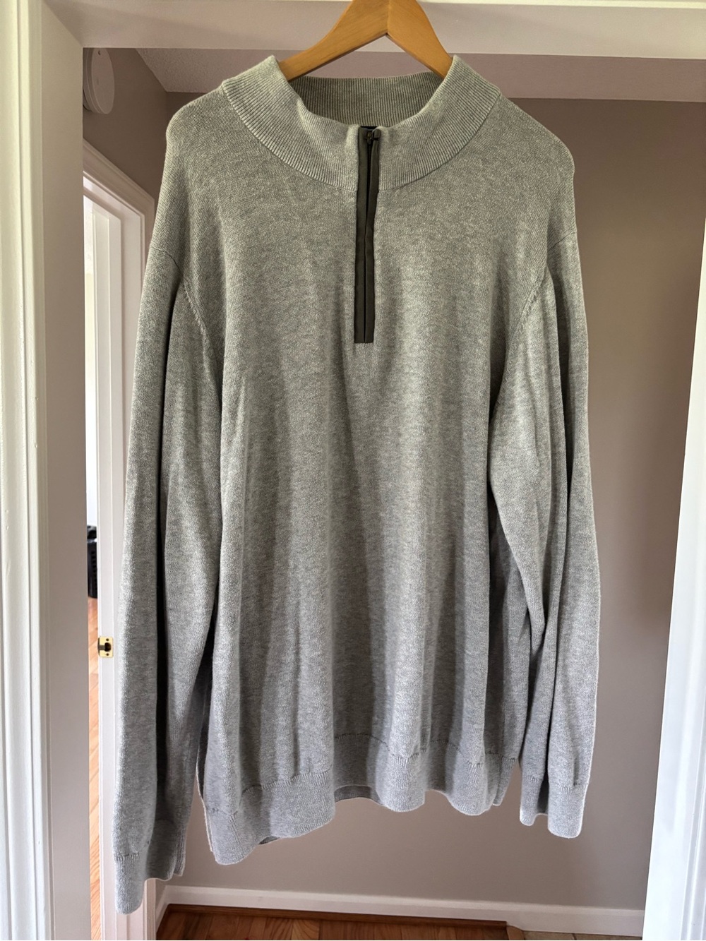 Vineyard Vines Gray Half-Zip Mock Neck Sweater